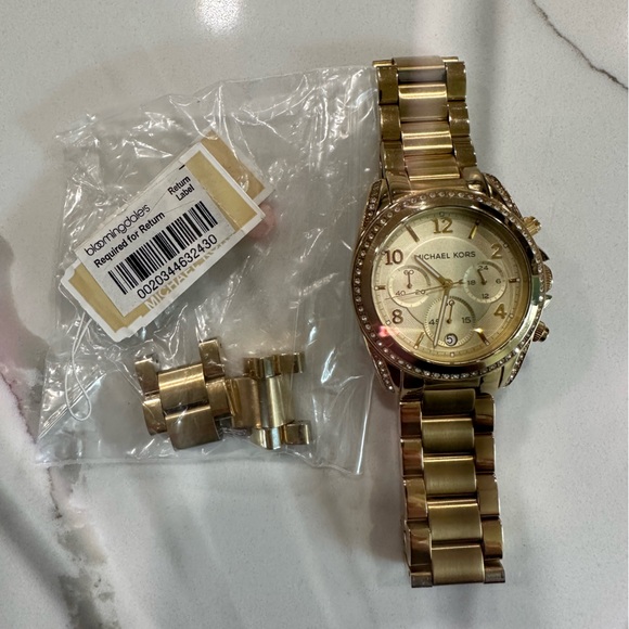 Michael Kors Yellow Gold Watch with Crystals - Picture 6 of 6